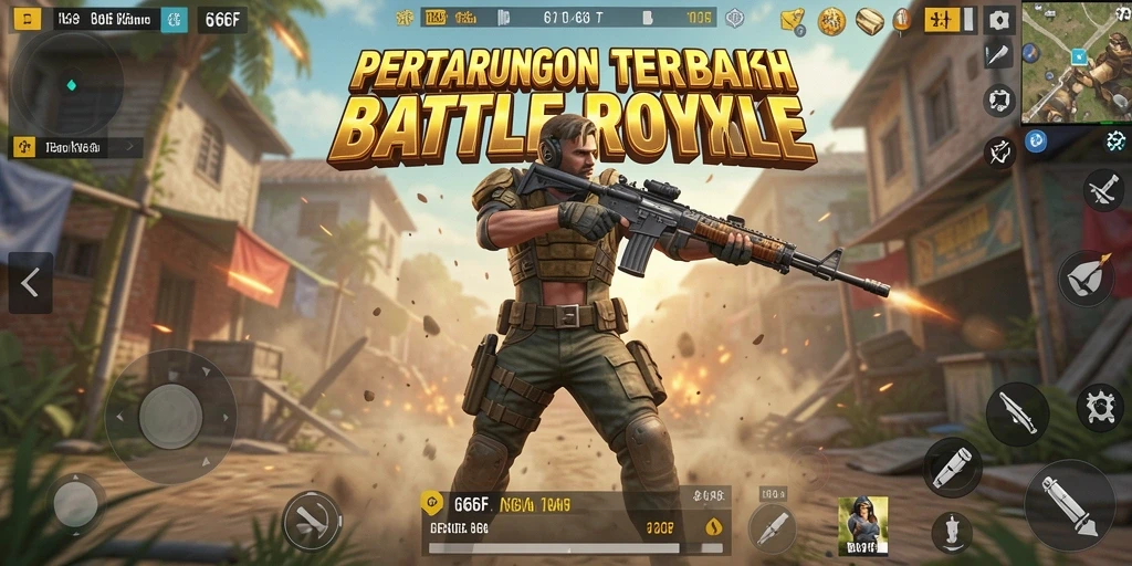 Gameplay intens dan seru dalam 666F Battle Royale.
