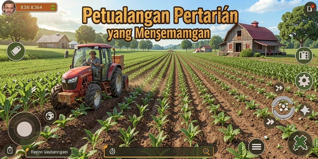 Tampilan kandang dan ladang subur di 8364 menunjukkan keseruan bercocok tanam.
