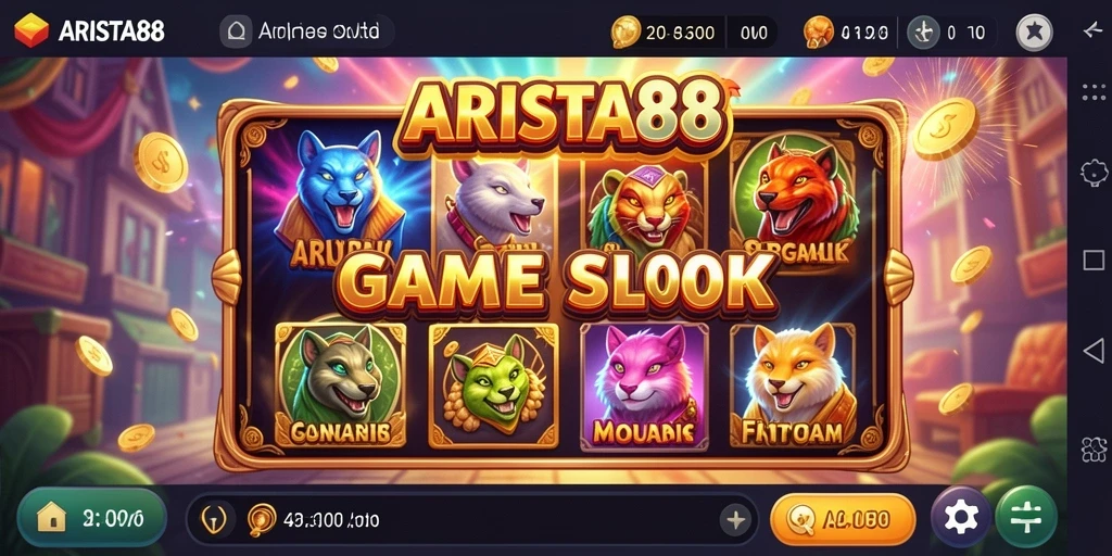 Tampilan gameplay ARISTA88 yang menarik dengan simbol-simbol slot yang memikat.
