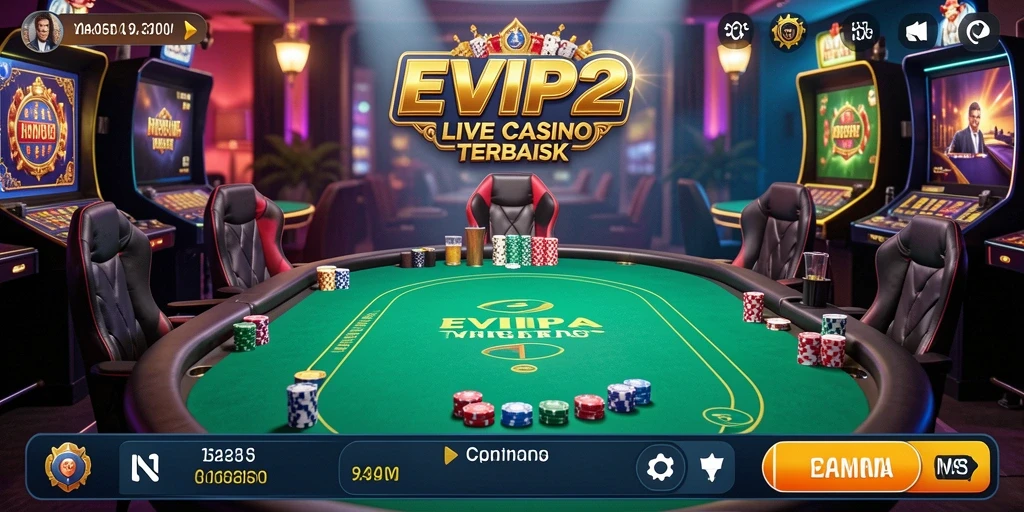 Tampilan pemandangan permainan Live Casino yang seru dan interaktif.