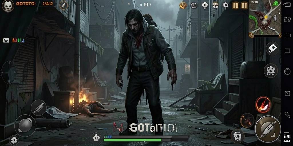 Screenshot utama GOTOTO menampilkan suasana gameplay yang menyeramkan dan menegangkan.