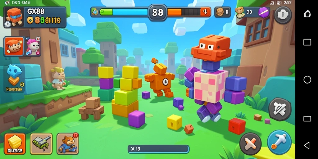 Gameplay GX88 menampilkan tantangan teka-teki yang menarik dan berwarna.