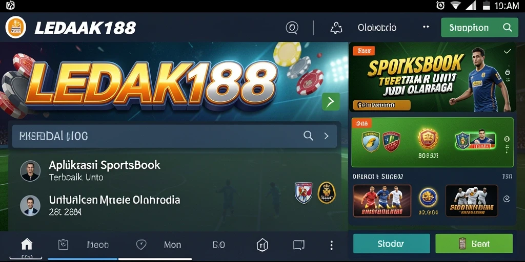 Tampilan screenshot utama LEDAK188 yang menunjukkan fitur taruhan olahraga.