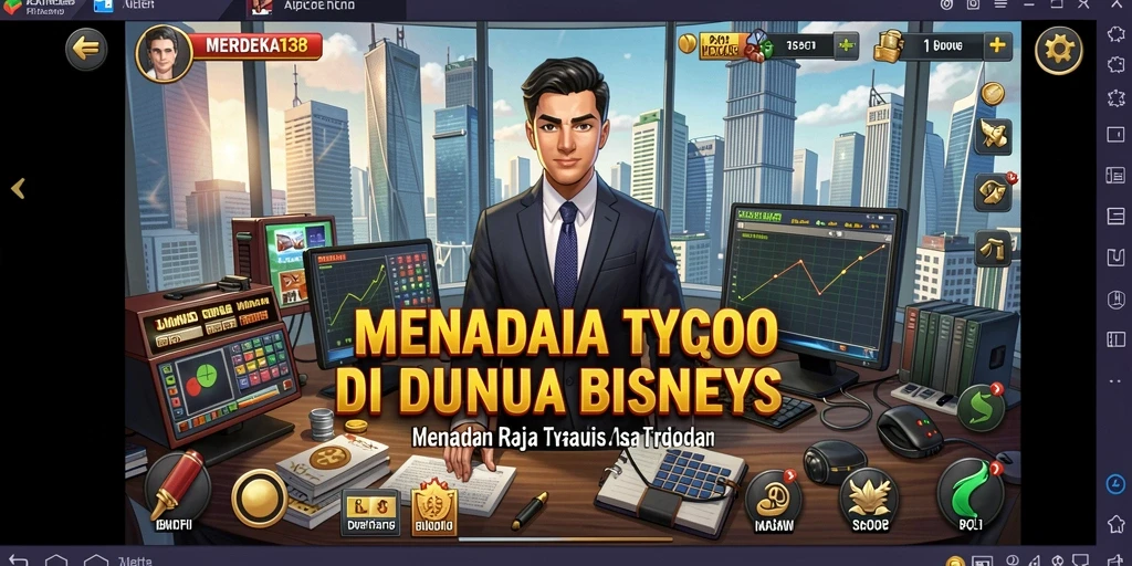 Screenshot gameplay MERDEKA138 menampilkan pengelolaan bisnis yang dinamis.