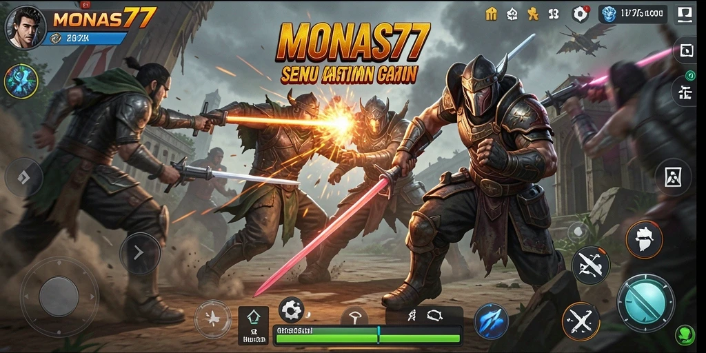 Tampilan gameplay seru dan grafis menakjubkan di MONAS77.