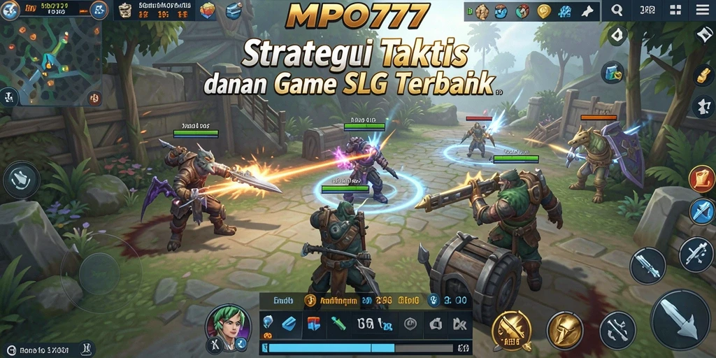 Tangkapan layar gameplay MPO777 menampilkan karakter dan pertempuran strategi.
