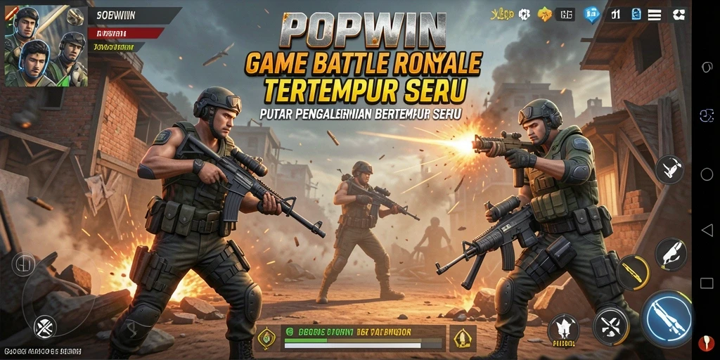 Tangkapan layar menunjukkan aksi seru dalam gameplay Battle Royale.