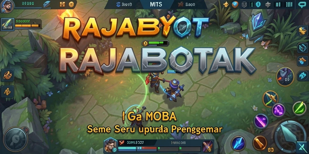 Screenshot gameplay RAJABOTAK menampilkan pertempuran seru dengan karakter beragam.