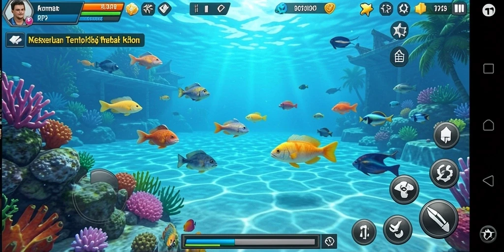Tampilan gameplay RP8 yang memukau dan seru saat menangkap ikan.
