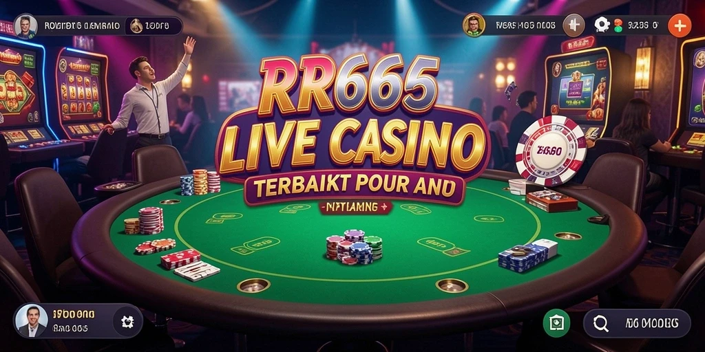 Screenshot gameplay RR666 menampilkan dealer langsung dan suasana kasino yang menarik.