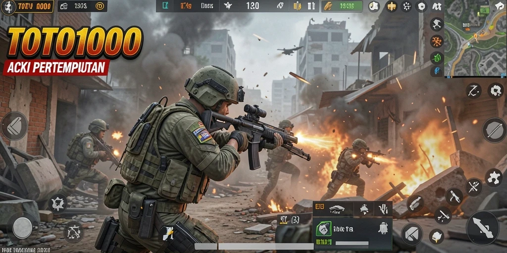 Tampilan menarik dari gameplay TOTO1000 saat pertempuran sengit.