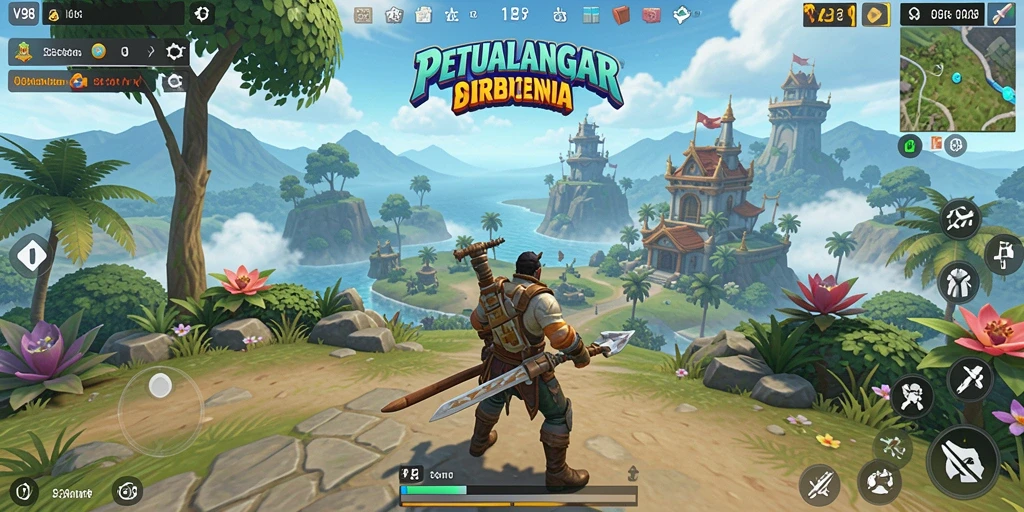 Tampilan seru dari gameplay V98 yang menawarkan petualangan Open World.