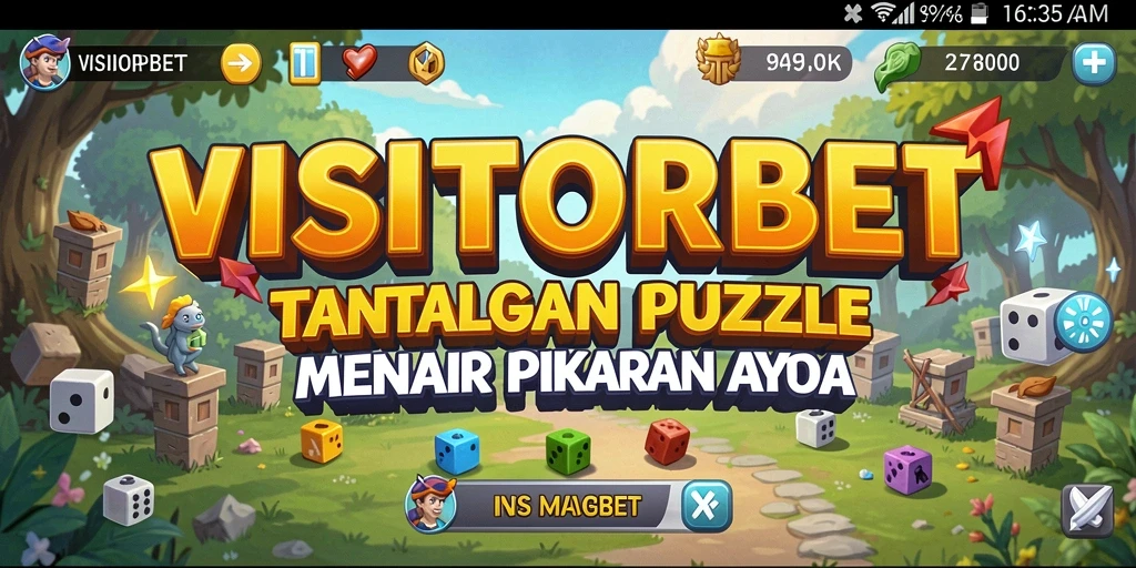 Tampilan gameplay VISITORBET dengan berbagai puzzle menantang.