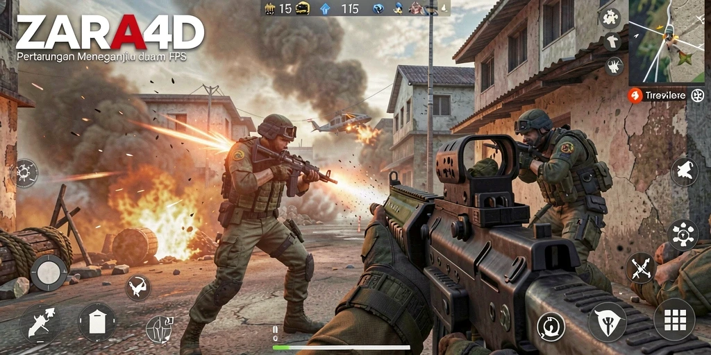 Gameplay ZARA4D yang menegangkan dalam aksi FPS.